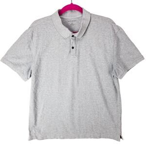 Banana Republic Organic Cotton Polo Men's Large Tagless Gray Short Sleeve Logo